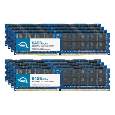 OWC 512GB (8x64GB) DDR4 3200 PC4-25600 CL22 2Rx4 288-pin 1.2V ECC Registered DIMM Memory RAM Module Upgrade Kit Compatible with Cisco UCS B200 M6 C125 M5 C220 M6 C240 M6 C245 M6 Black Chips