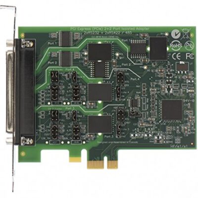 Softio PCIe Isolated Serial Card Adapter with Quadplex Cable 36" DB37M-DB25M-4