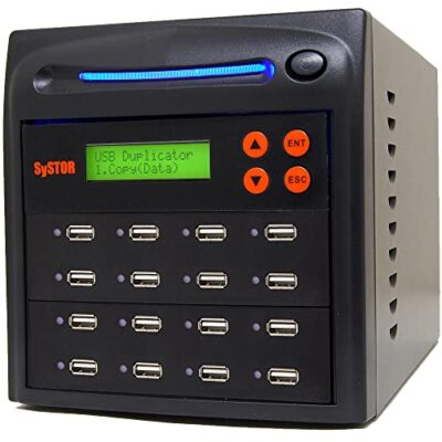 Systor 1 to 15 USB Duplicator & Sanitizer - Standalone Flash Memory Copier & Eraser, Copy Speeds Up to 33MB/Sec