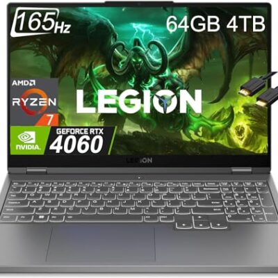 Lenovo Legion 5 Gaming Laptop 2K 165Hz AMD Ryzen 7 7735HS 64GB 4TB SSD RTX 4060 Storm Grey