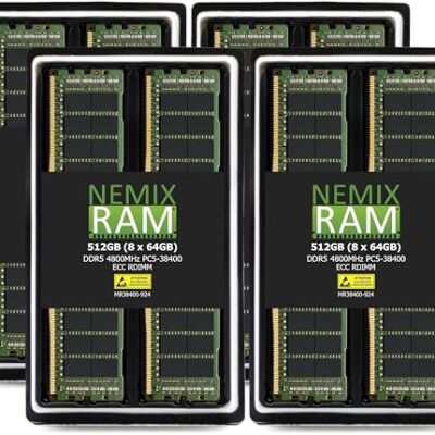 NEMIX RAM 512GB DDR5 Registered Memory Black