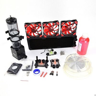 Ochoos PC Liquid Cooling 360 Radiator Kit Pump Reservoir Heat Sink - Red