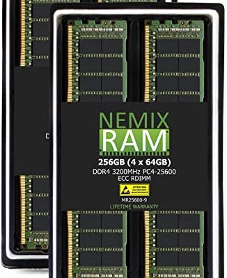 NEMIX RAM 256GB DDR4-3200 PC4-25600 ECC RDIMM Server Memory Upgrade