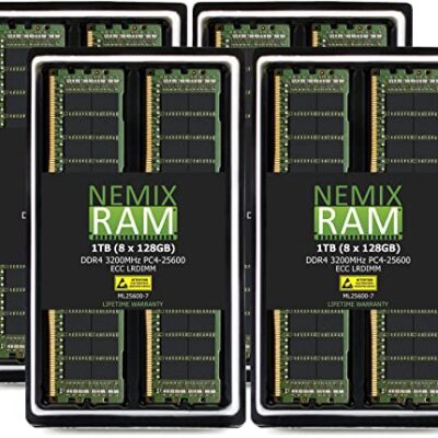 NEMIX RAM 1TB Kit DDR4-3200 PC4-25600 ECC Load Reduced Memory for ASRock Rack ROMED8-2T
