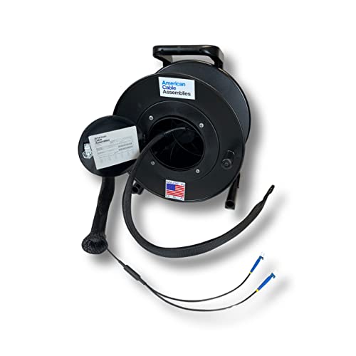 American Cable Assemblies Tactical Broadcast Reel Fiber Optic Cable Black