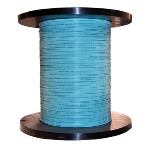 212 Main 24 Fiber Indoor Distribution Fiber Optic Cable OM3 10 Gbit Riser Rated Spool Aqua