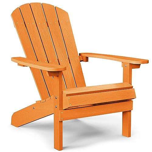 YEFU Weather Resistant Plastic Adirondack Chairs Tangerine