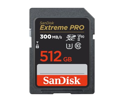 SanDisk Extreme PRO 512GB SDXC UHS-II V90 SD Card Black