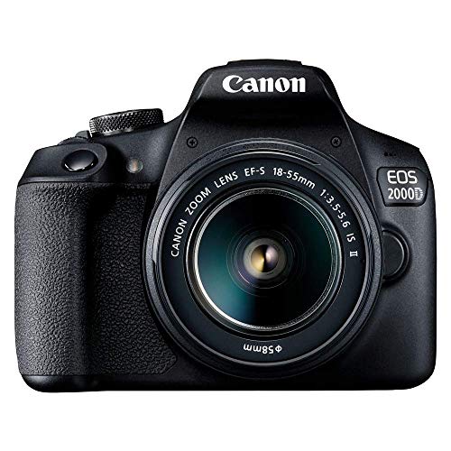 Canon EOS 2000D Rebel T7 DSLR Camera + 18-55mm III Kit Renewed Black