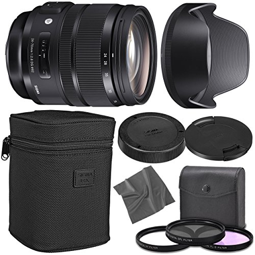 AOM Sigma 24-70mm f/2.8 DG OS HSM Art Lens Kit for Canon EF Black