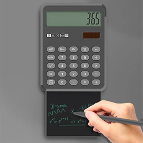 TEOYETTSF 12-Digit Solar Calculator with Handwriting Board, Black