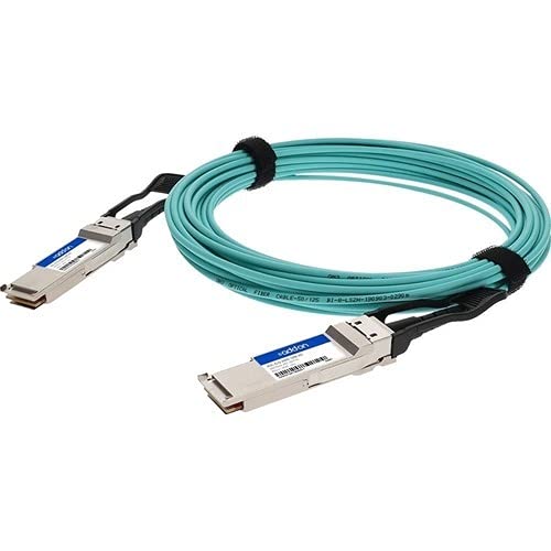 AddOn QSFP56 Fiber Optic Network Cable, 65.62 ft, Red - QSFP-200GB-AOC20M-AO