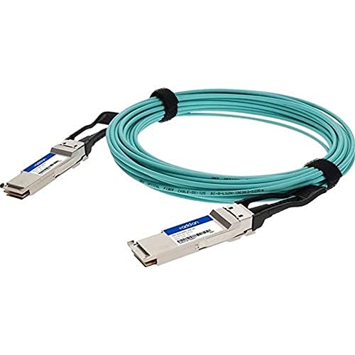 AddOn QSFP-200GB-AOC10M-AO 32.81 ft Red Fiber Optic Network Cable, QSFP56 Male to QSFP56 Male